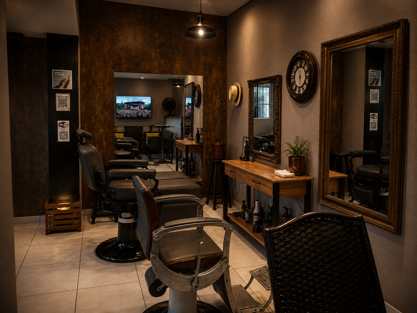Interior da barbearia